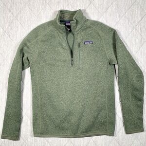 Patagonia Better Sweater 1/4 Zip Pullover Mens Small Green Fleece Knit